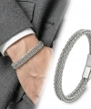 Moncuk Design Sarmal Çelik Zincir Örgülü Erkek Bileklik 33515B2D3