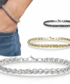 Moncuk Design Hasır Örgü Çelik Zincir Bileklik 6mm 3351CZB2D7