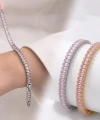 Moncuk Design 5mm Pembe Zirkon Taşlı Ayarlanabilir Su Yolu Kadın Bileklik 3351KBV4D1
