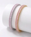 Moncuk Design 5mm Pembe Zirkon Taşlı Ayarlanabilir Su Yolu Kadın Bileklik 3351KBV4D1