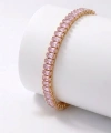 Moncuk Design 5mm Pembe Zirkon Taşlı Ayarlanabilir Su Yolu Kadın Bileklik 3351KBV4D1