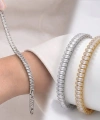 Moncuk Design 5mm Beyaz Zirkon Taşlı Ayarlanabilir Su Yolu Kadın Bileklik 3351KBV4D3