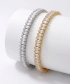 Moncuk Design 5mm Beyaz Zirkon Taşlı Ayarlanabilir Su Yolu Kadın Bileklik 3351KBV4D3