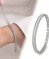 Moncuk Design 5mm Beyaz Zirkon Taşlı Ayarlanabilir Su Yolu Kadın Bileklik 3351KBV4D3