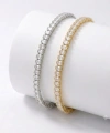 Moncuk Design 4mm Beyaz Zirkon Taşlı Ayarlanabilir Su Yolu Kadın Bileklik 3351KBV4D4