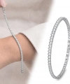 Moncuk Design 4mm Beyaz Zirkon Taşlı Ayarlanabilir Su Yolu Kadın Bileklik 3351KBV4D4