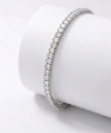 Moncuk Design 4mm Beyaz Zirkon Taşlı Ayarlanabilir Su Yolu Kadın Bileklik 3351KBV4D4