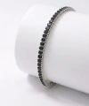 Moncuk Design 4mm Siyah Zirkon Taşlı Ayarlanabilir Su Yolu Kadın Bileklik 3351KBV4D5