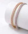 Moncuk Design 4mm Pembe Zirkon Taşlı Ayarlanabilir Su Yolu Kadın Bileklik 3351KBV4D6
