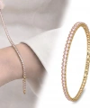 Moncuk Design 4mm Pembe Zirkon Taşlı Ayarlanabilir Su Yolu Kadın Bileklik 3351KBV4D6