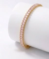 Moncuk Design 4mm Pembe Zirkon Taşlı Ayarlanabilir Su Yolu Kadın Bileklik 3351KBV4D6