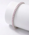 Moncuk Design 4mm Pembe Zirkon Taşlı Ayarlanabilir Su Yolu Kadın Bileklik 3351KBV4D6