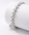 Moncuk Design 8 mm Beyaz Zirkon Taşlı Ayarlanabilir Çiçek Kadın Bileklik 3351KBV6D4