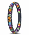 Moncuk Design 6Mm Çakra Akik Taşlı Deri Kordon Ve Çelik Bileklik 33512B2D6M5