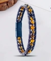 Moncuk Design 6Mm Kaplangözü  Deri Kordon Ve Çelik Bileklik 33512B2D6M16
