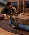 Moncuk Design 6Mm Kaplangözü  Deri Kordon Ve Çelik Bileklik 33512B2D6M16
