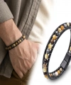 Moncuk Design 6Mm Yemen Akik Deri Kordon Ve Çelik Bileklik 33512B2D6M19