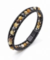 Moncuk Design 6Mm Yemen Akik Deri Kordon Ve Çelik Bileklik 33512B2D6M19