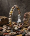 Moncuk Design Çelik Halat Ve Yemen Akik Doğaltaş Bileklik 33512B2DH10