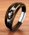 Moncuk Design Çelik Top Ve Kahve Deri Bileklik 33514B8D2