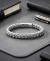 Moncuk Design Çelik Zincirli Hematit Ve Silver Hematit Bileklik 33512B21D9