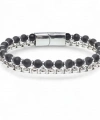 Moncuk Design Çelik Zincirli Mat Oniks Ve Silver Hematit Bileklik 33512B21D11