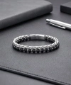 Moncuk Design Çelik Zincirli Mat Oniks Ve Silver Hematit Bileklik 33512B21D11