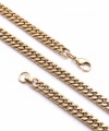 Moncuk Design Çift Örgü Erkek Çelik Kolye 7x3mm 55cm Gold 3351ECK020