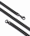 Moncuk Design Çift Örgü Erkek Çelik Kolye 7x3mm 55cm Siyah 3351ECK025
