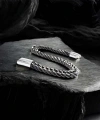 Moncuk Design Çift Sıra Otantik Çelik Zincir Bileklik 33515B2D2