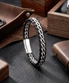 Moncuk Design Çift Zincir Çelik Ve Deri Bileklik 33514B2D2