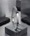 Moncuk Design Gothic Cross Çelik Hasır Örgülü Ayarlanabilir Bileklik 33511G5D2M