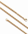 Moncuk Design Hasır Örgü Erkek Çelik Kolye 4mm 55cm Gold 3351ECK035