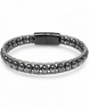 Moncuk Design Hematit Doğaltaş Ve Çelik Halat Örme Bileklik 33512B2DH2