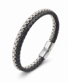 Moncuk Design İkili Deri Ve Çelik Zincir Bileklik 33514B16D1