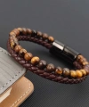 Moncuk Design Kaplan Gözü Doğaltaş Deri Erkek Bileklik 33512B7D8