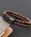 Moncuk Design Kaplan Gözü Doğaltaş Deri Erkek Bileklik 33512B7D8