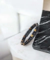 Moncuk Design Kaplan Gözü Ve Oniks Doğaltaş Deri Çelik Bileklik 33512B7D29