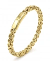 Moncuk Design Kilit Mekanizmalı Sarı Kral Zincir Bileklik 6mm 3351CZB1D34