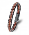 Moncuk Design Kırmızı Jasper & Hematit Çelik Örgülü Deri Bileklik 33512B22D6
