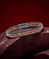 Moncuk Design Kırmızı Jasper & Hematit Çelik Örgülü Deri Bileklik 33512B22D6