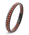 Moncuk Design Kırmızı Jasper & Hematit Çelik Örgülü Deri Bileklik 33512B22D6