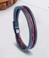 Moncuk Design Kırmızı Siyah Saç Örgü Ve Çelik Bileklik 33513B10D3