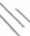 Moncuk Design Köşeli Kral Bakla Örgülü Çelik Kolye 4Mm 3351CEK046