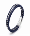 Moncuk Design Lacivert Zincir Model Çelik Ve Deri Bileklik 33514B2D5