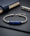 Moncuk Design Lapis Doğal Taşlı Ve Ayarlanabilir Çelik Zincir Bileklik 33512B15D5