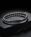 Moncuk Design Oniks Doğaltaş Ve Çelik Halat Örme Bileklik 33512B2DH1