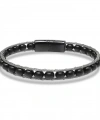Moncuk Design Oniks Doğaltaş Ve Çelik Halat Örme Bileklik 33512B2DH1