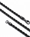 Moncuk Design Rope Halat Siyah Erkek Çelik Kolye 6mm 55cm 3351ECK024