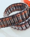 Obsidyen Doğal Taş Kahverengi Örme Erkek Bilekliği 4X2 mm